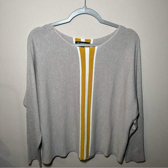 INC International Concepts Tan Sweater Yellow Stripe Size Large - Picture 10 of 16